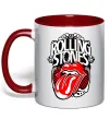 Чашка с цветной ручкой The Rolling Stones retro Красный фото