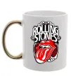 Чашка с цветной ручкой The Rolling Stones retro Золото фото