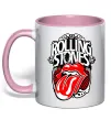 Чашка с цветной ручкой The Rolling Stones retro Нежно розовый фото