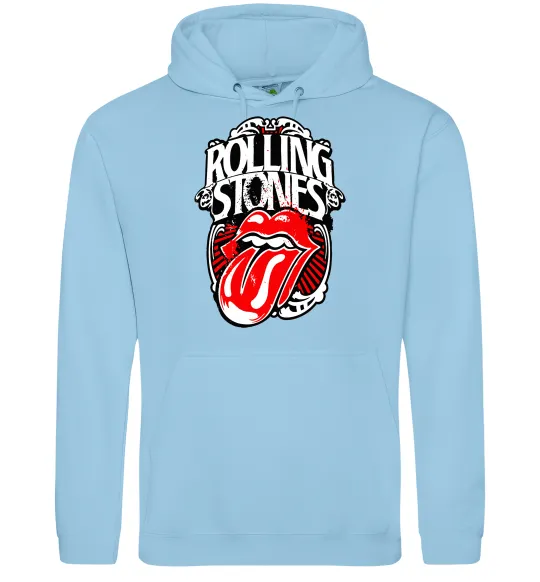Мужская толстовка (худи) The Rolling Stones retro Голубой фото