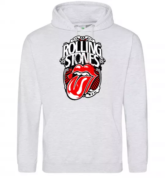 Женская толстовка (худи) The Rolling Stones retro Серый меланж фото