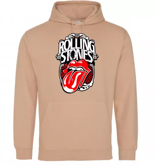 Женская толстовка (худи) The Rolling Stones retro Песочный фото