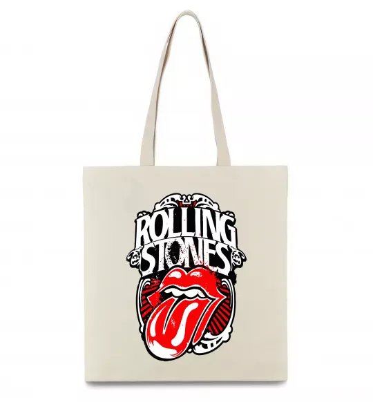 Еко-сумка The Rolling Stones retro Бежевий фото