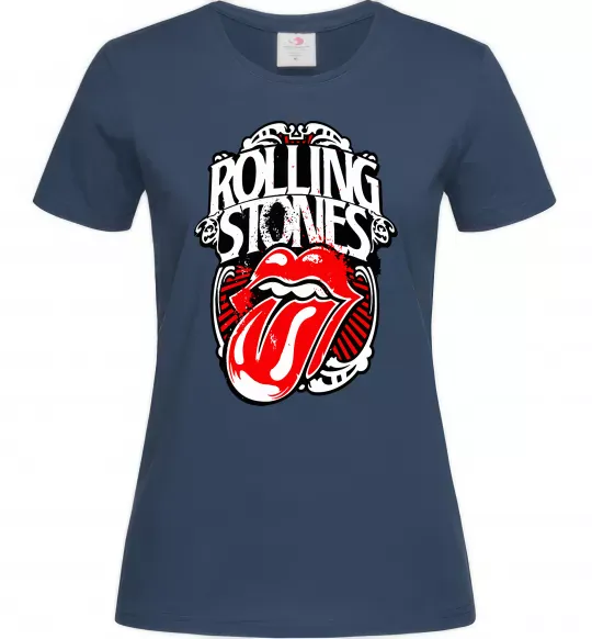 Жіноча футболка The Rolling Stones retro Темно-синій фото