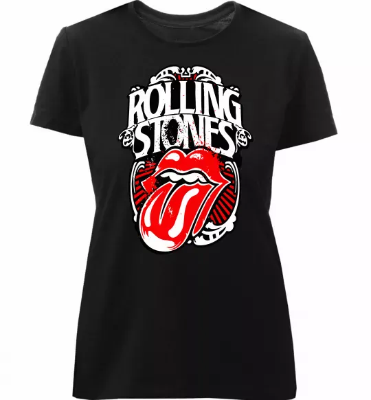 Жіноча преміум футболка The Rolling Stones retro Чорний фото