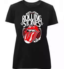 Женская премиум футболка The Rolling Stones Черный фото