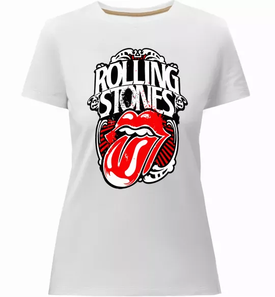Жіноча преміум футболка The Rolling Stones retro Білий фото