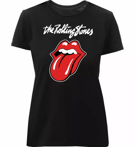 Женская премиум футболка The Rolling Stones Черный фото