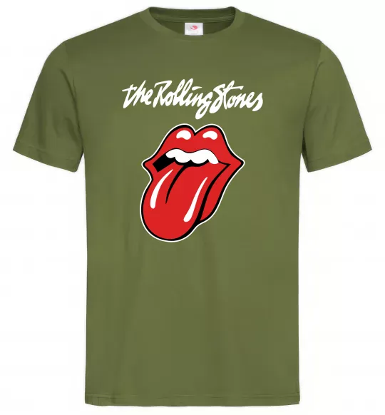 Мужская футболка The Rolling Stones Оливковый фото