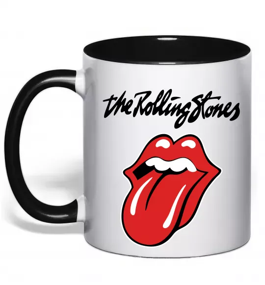 Чашка з кольоровою ручкою The Rolling Stones Чорний фото
