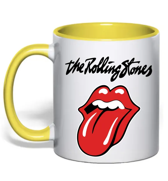 Чашка с цветной ручкой The Rolling Stones Лимонный фото