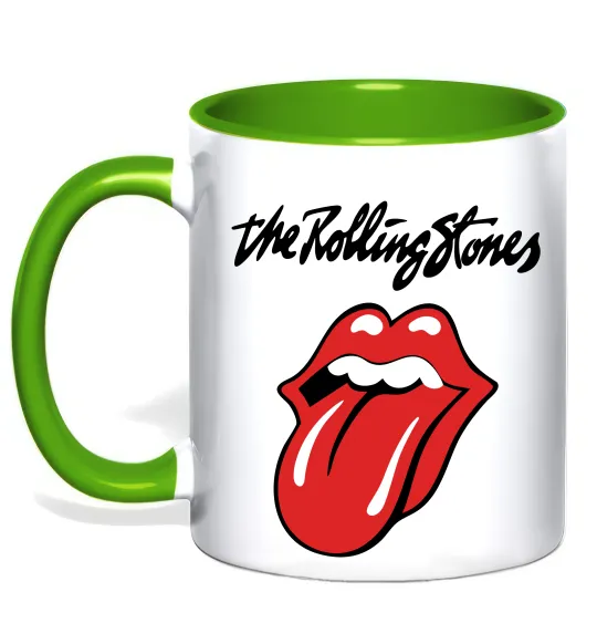 Чашка с цветной ручкой The Rolling Stones Лаймовый фото