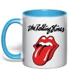 Чашка з кольоровою ручкою The Rolling Stones Блакитний фото