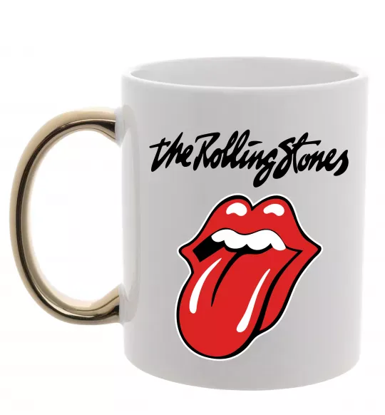 Чашка з кольоровою ручкою The Rolling Stones Золото фото