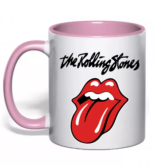 Чашка з кольоровою ручкою The Rolling Stones Ніжно рожевий фото