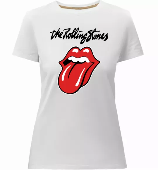 Женская премиум футболка The Rolling Stones Белый фото