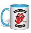 Чашка с цветной ручкой The Rolling Stones 1978 Голубой фото