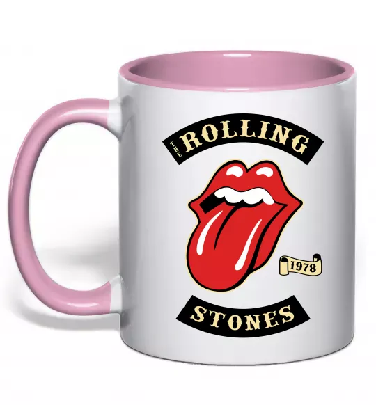 Чашка с цветной ручкой The Rolling Stones 1978 Нежно розовый фото