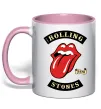 Чашка с цветной ручкой The Rolling Stones 1978 Нежно розовый фото
