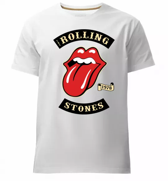 Мужская премиум футболка The Rolling Stones 1978 Белый фото