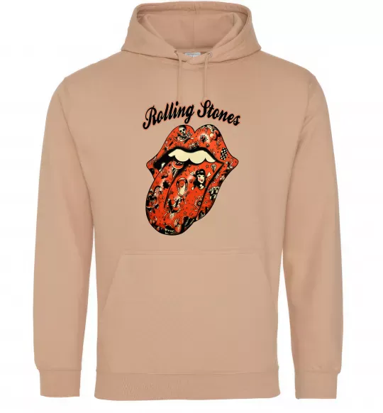 Жіноча толстовка (худі) Tattoo Rolling Stones Пісочний фото