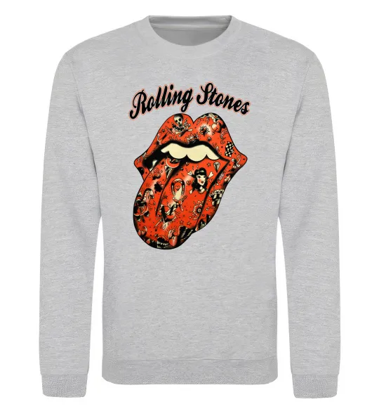 Свитшот Tattoo Rolling Stones Серый меланж фото