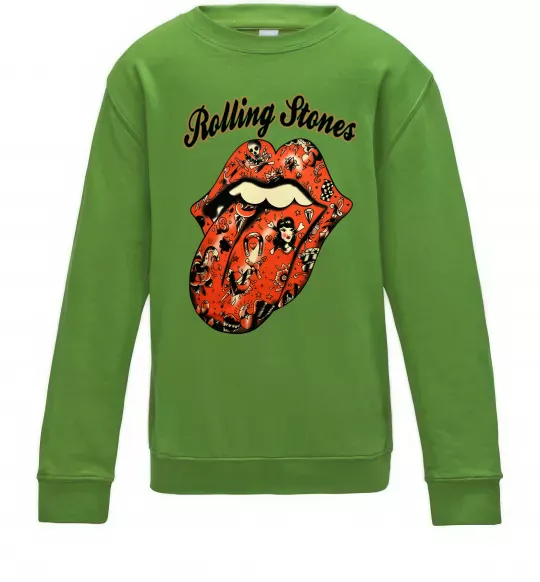Дитячий світшот Tattoo Rolling Stones Лаймовий фото