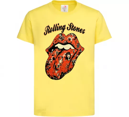 Дитяча футболка Tattoo Rolling Stones Лимонний фото