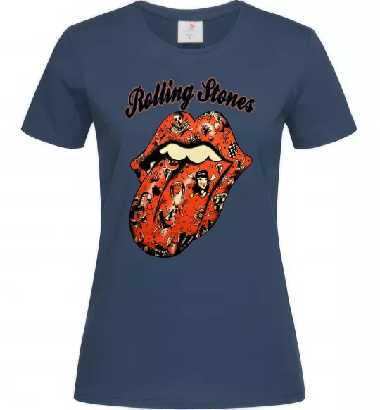 Женская футболка Tattoo Rolling Stones Темно-синий фото