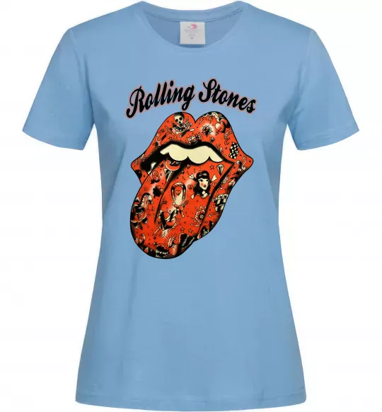 Женская футболка Tattoo Rolling Stones Голубой фото