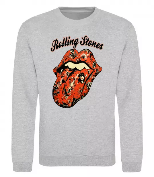 Світшот Tattoo Rolling Stones Сірий меланж фото