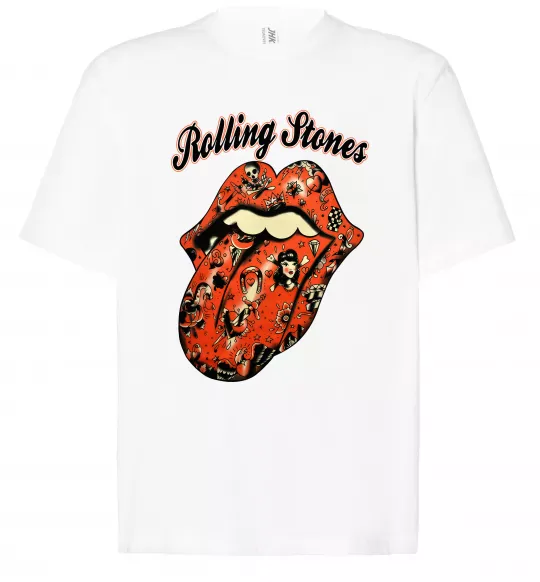 Футболка Оверсайз Tattoo Rolling Stones Белый фото