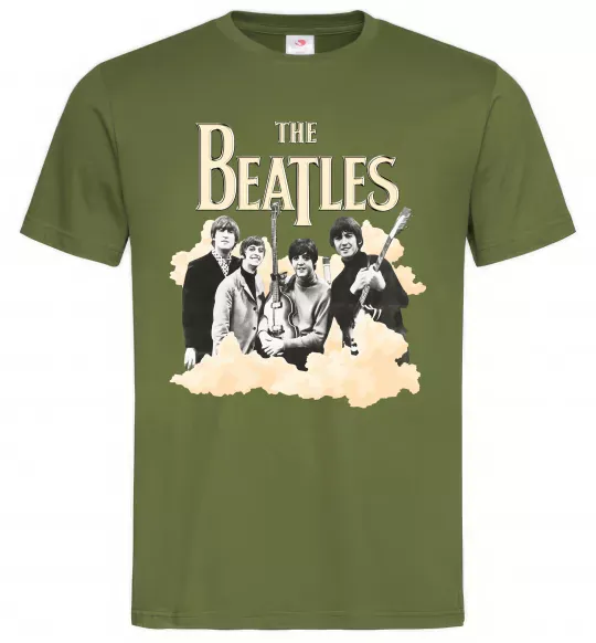 Чоловіча футболка The Beatles retro poster Оливковий фото