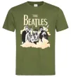 Чоловіча футболка The Beatles retro poster Оливковий фото