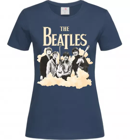 Жіноча футболка The Beatles retro poster Темно-синій фото