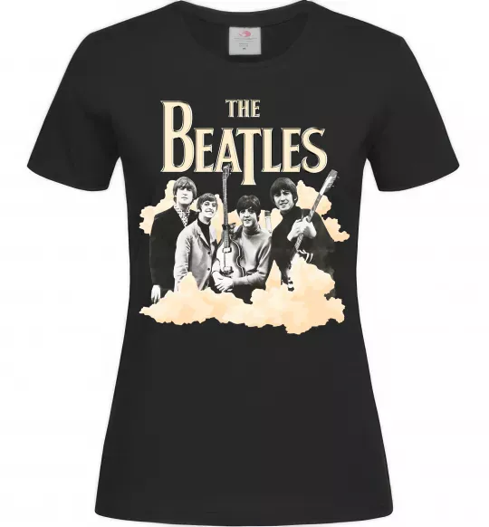 Жіноча футболка The Beatles retro poster Чорний фото