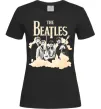 Жіноча футболка The Beatles retro poster Чорний Жіноча футболка The Beatles retro poster Чорний фото