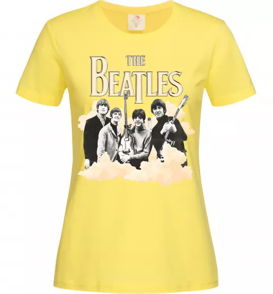 Жіноча футболка The Beatles retro poster Лимонний фото
