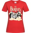 Жіноча футболка The Beatles retro poster Червоний Жіноча футболка The Beatles retro poster Червоний фото