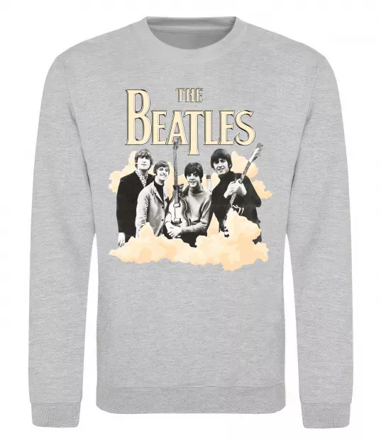 Свитшот The Beatles retro poster Серый меланж фото
