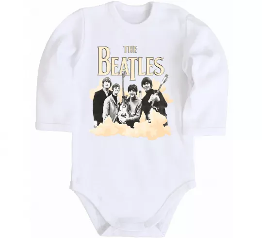 Дитячий бодік The Beatles retro poster Білий фото