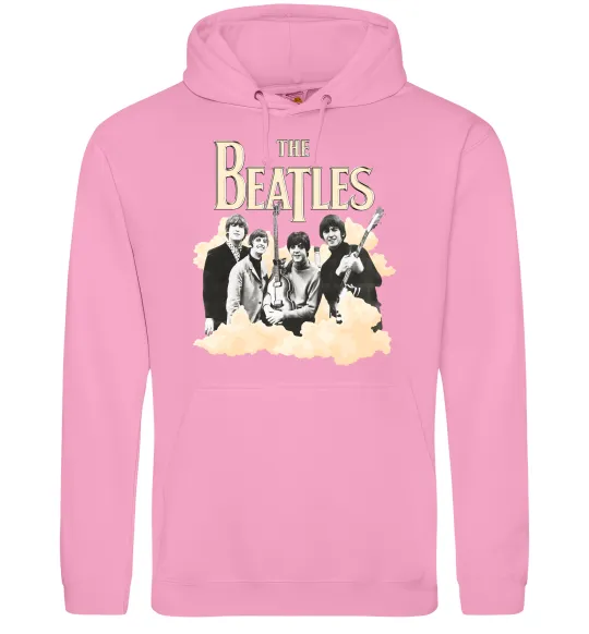 Мужская толстовка (худи) The Beatles retro poster Розовый фото