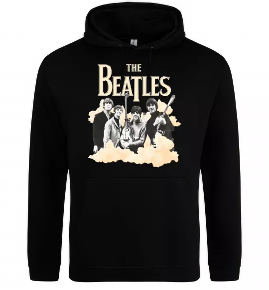 Мужская толстовка (худи) The Beatles retro poster Черный фото