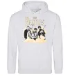 Мужская толстовка (худи) The Beatles retro poster Серый меланж фото