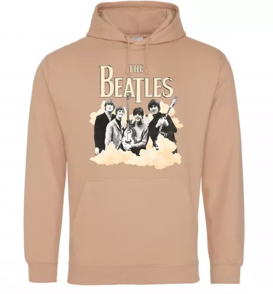 Мужская толстовка (худи) The Beatles retro poster Песочный фото