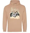 Мужская толстовка (худи) The Beatles retro poster Песочный фото