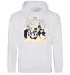 Женская толстовка (худи) The Beatles retro poster Серый меланж фото