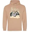 Женская толстовка (худи) The Beatles retro poster Песочный фото