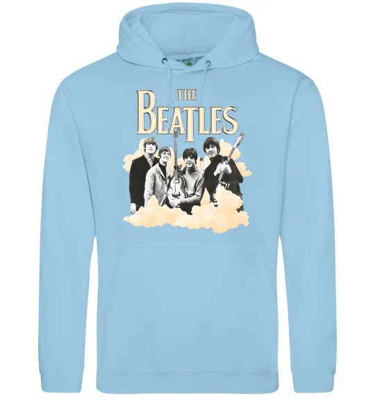 Женская толстовка (худи) The Beatles retro poster Голубой фото