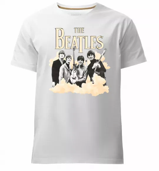 Мужская премиум футболка The Beatles retro poster Белый фото